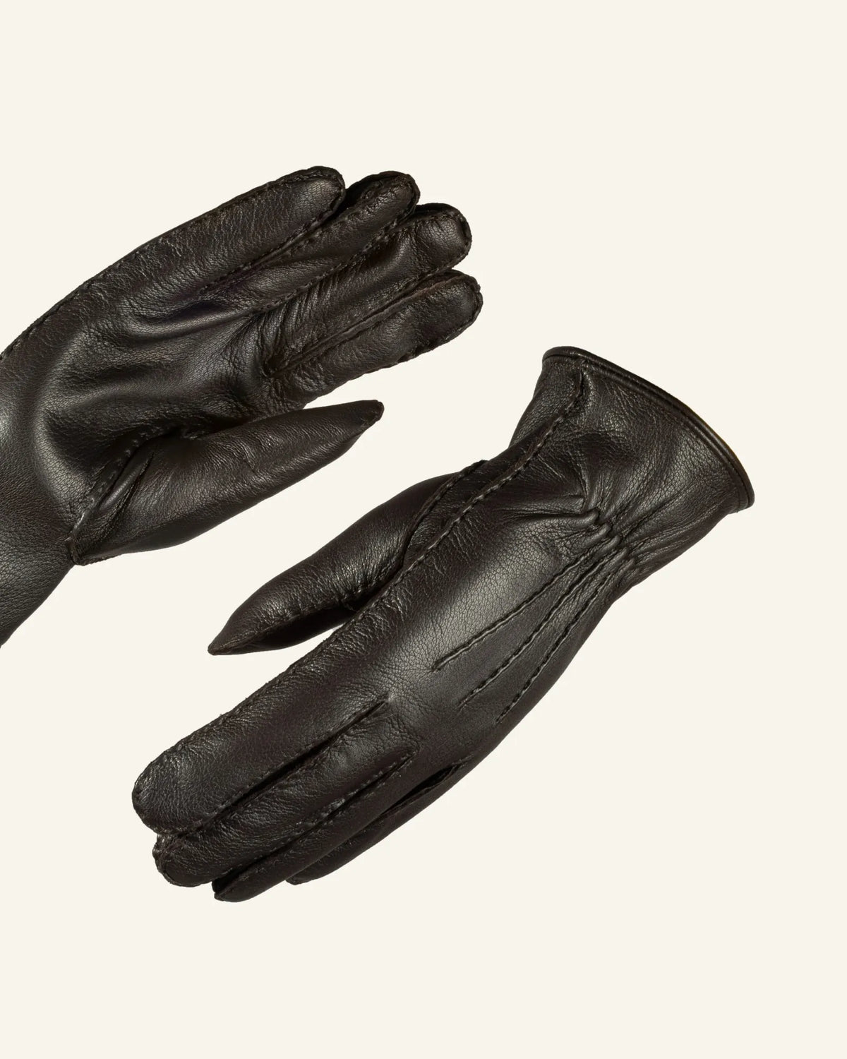 dark brown men's deerskin leather gloves