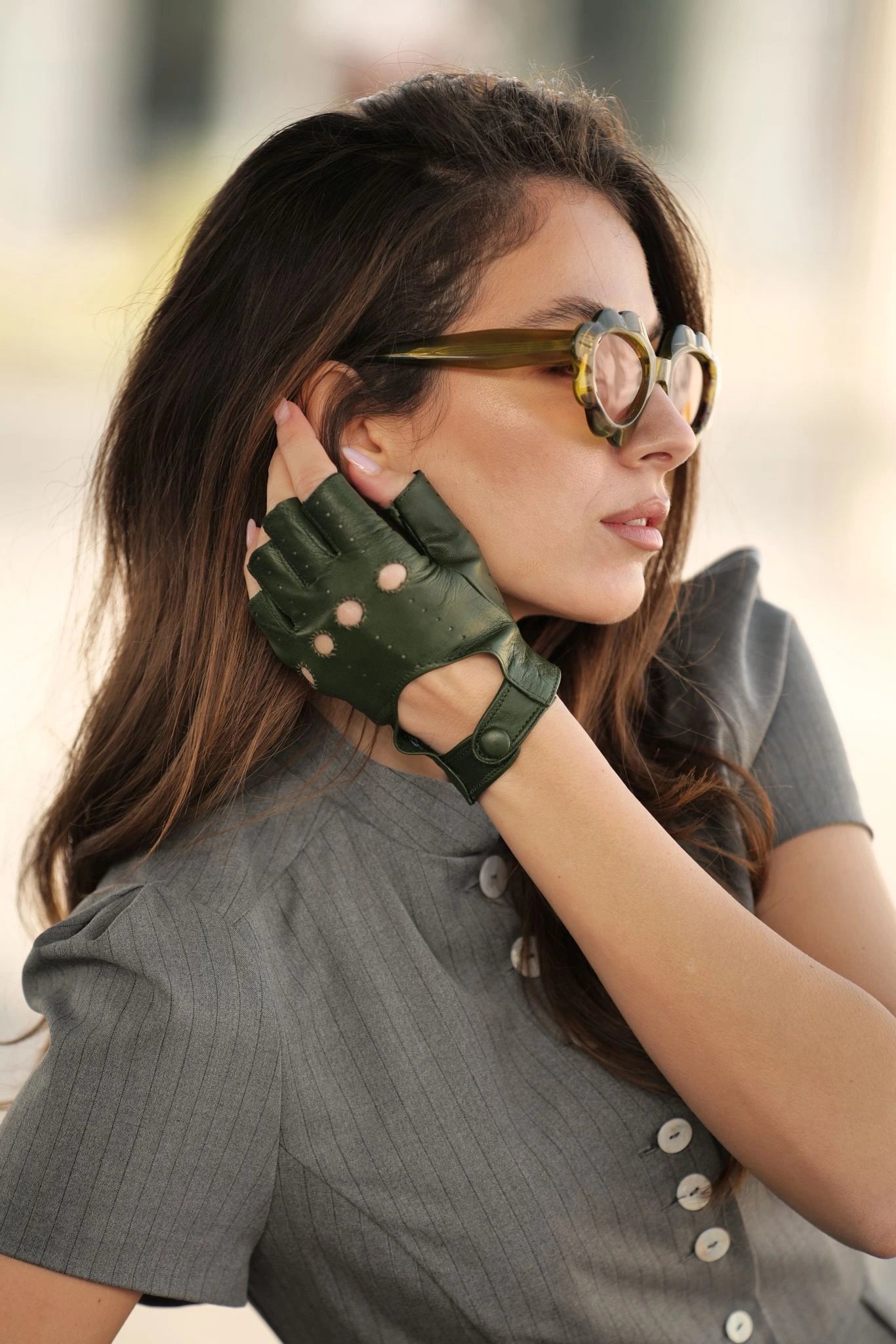 driving leather gloves women