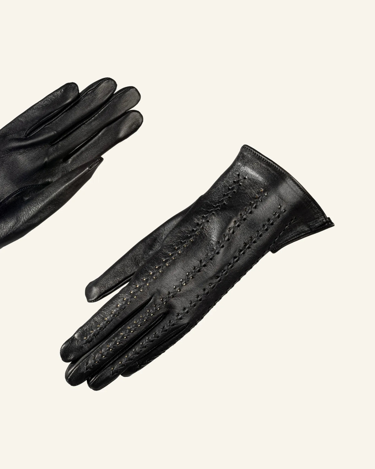 Damen Lederhandschuhe mit handgenähten Details - Trama