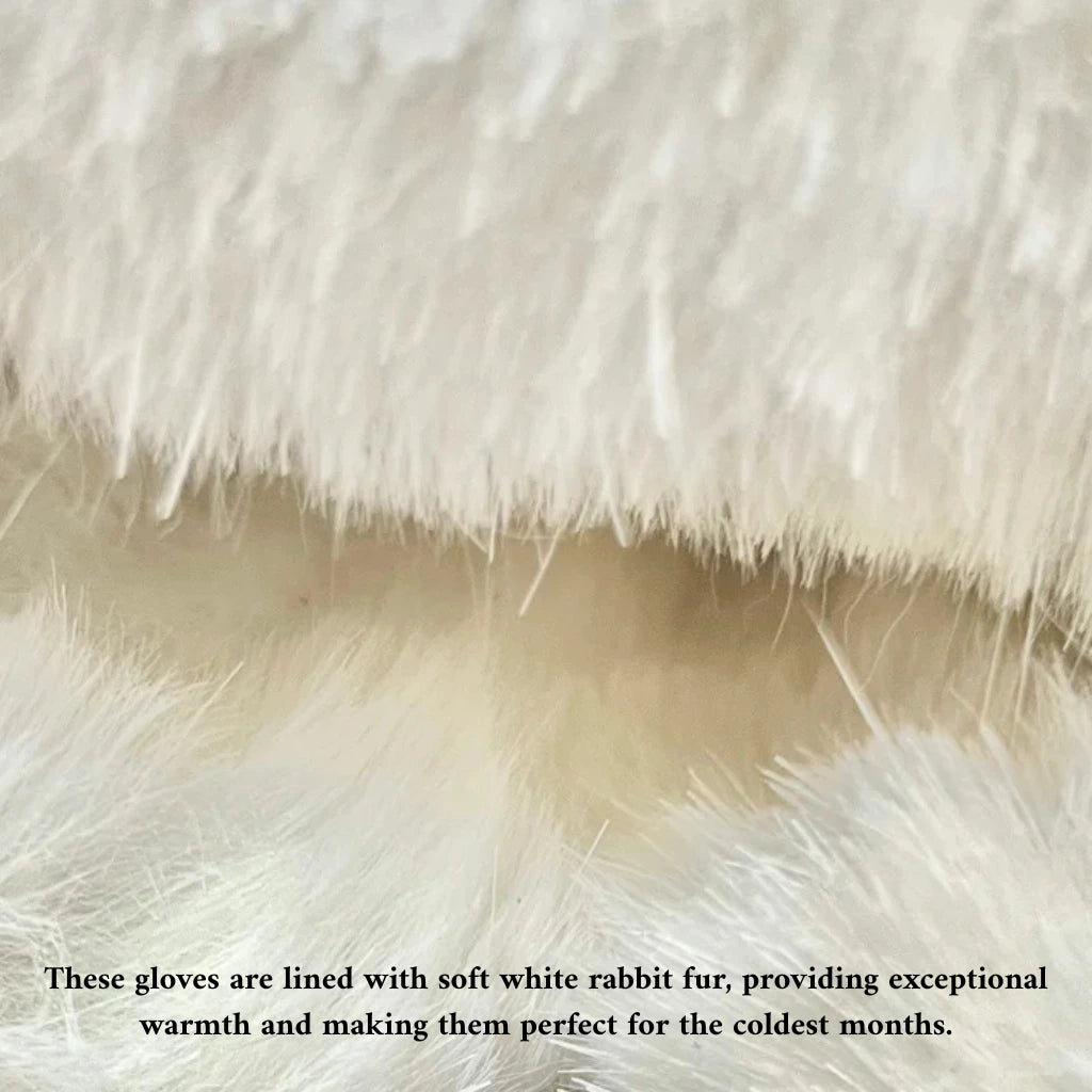 Lambskin leather gloves with white rabbit fur lining - Giorgio