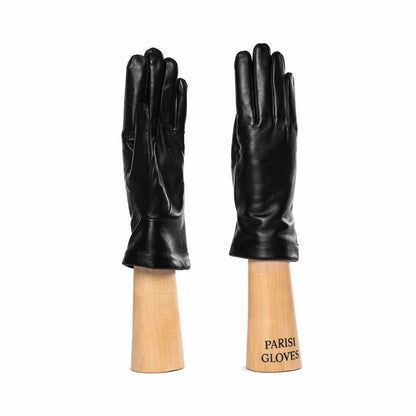leather gloves with cashmere lining for her black