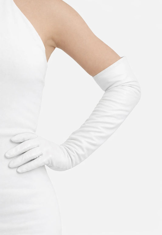 long bridal leather opera gloves