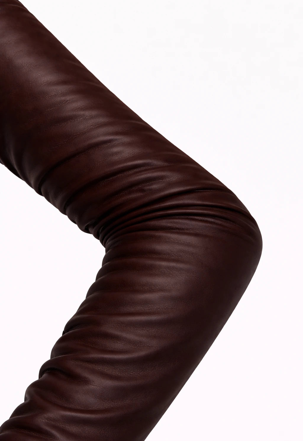 long leather gloves chocolate brown