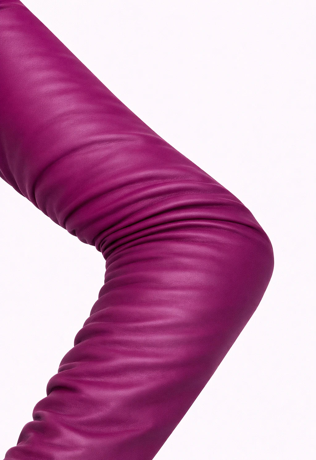 long leather gloves fuchsia