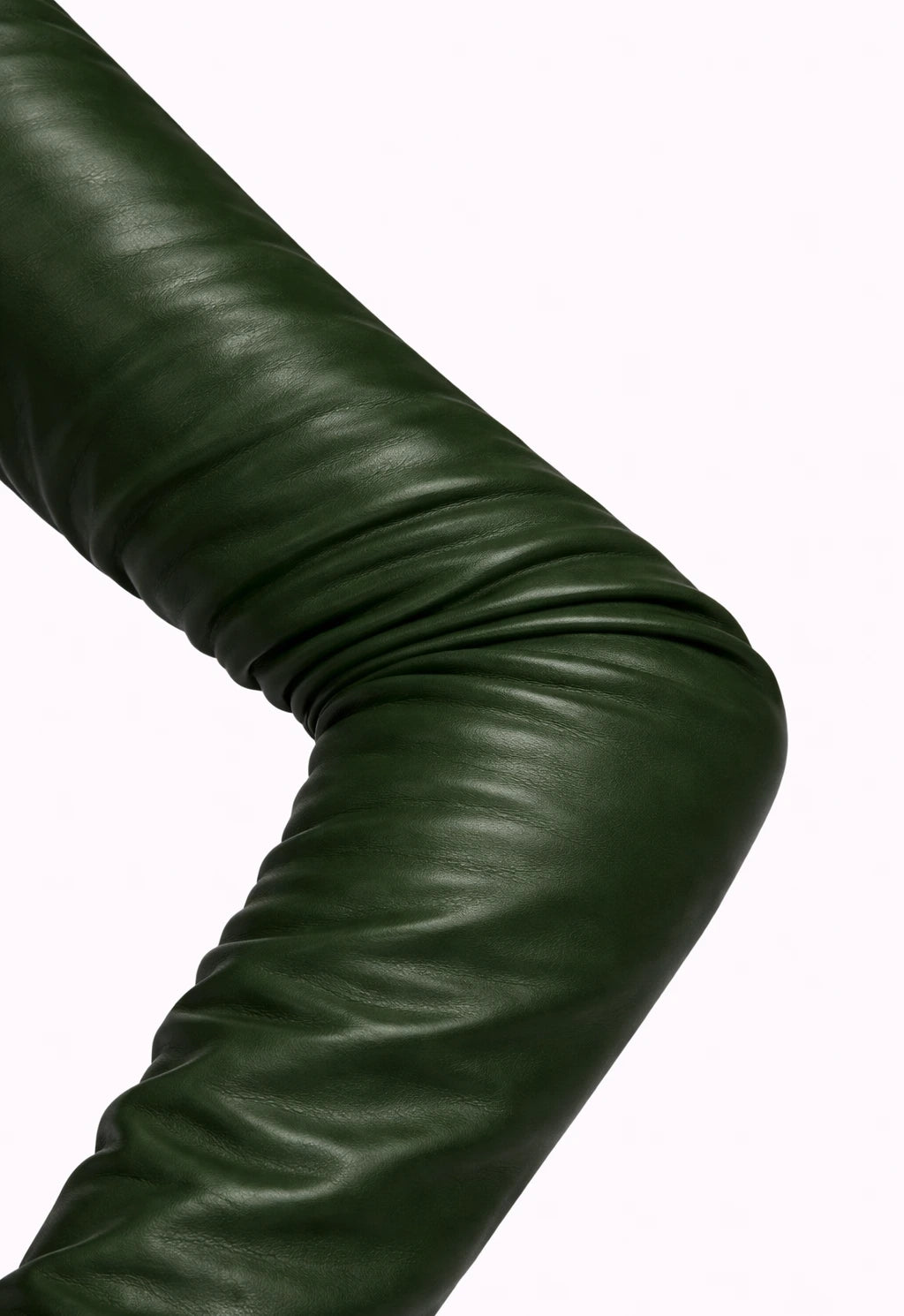 long leather gloves olive green