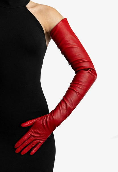 extra long leather gloves