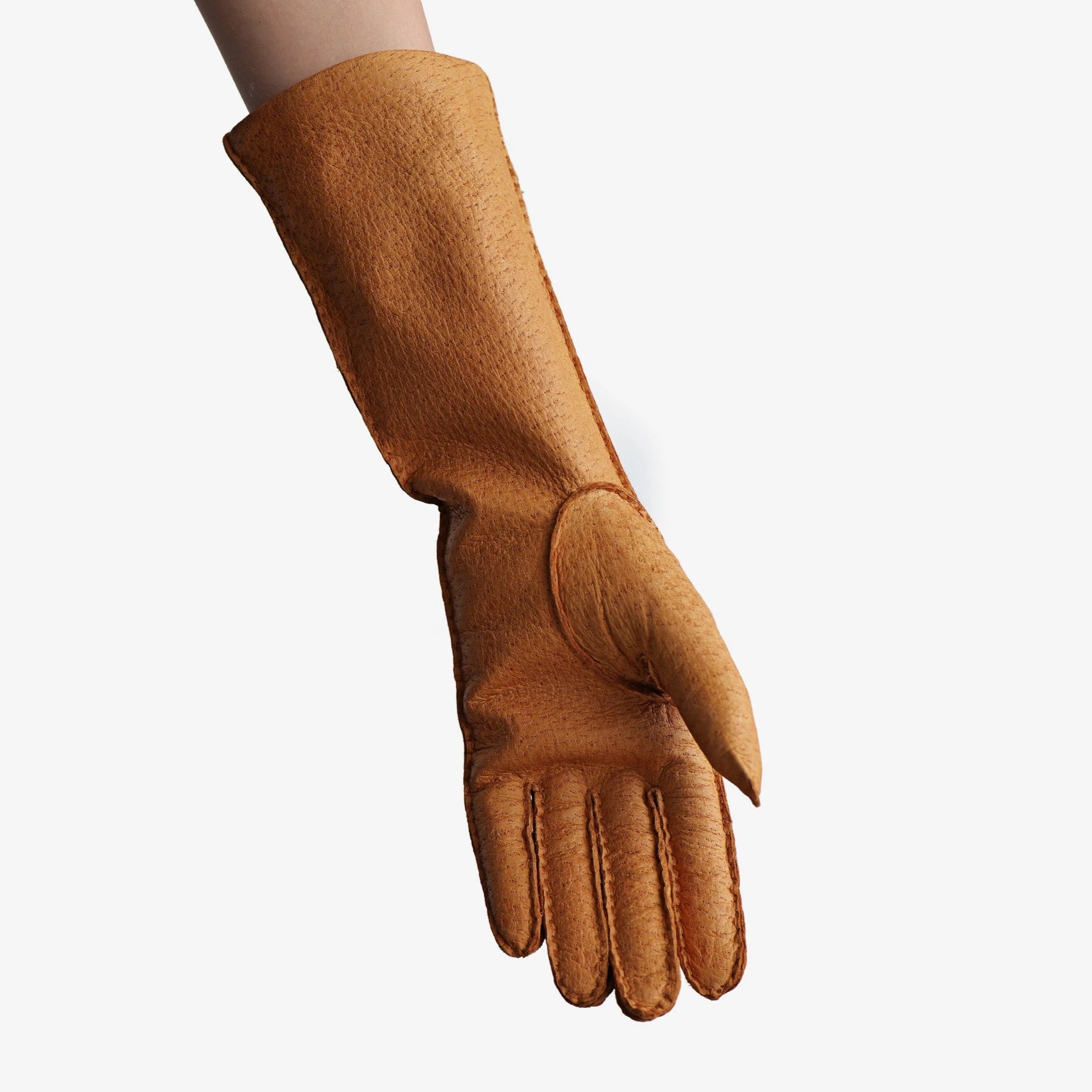 handschuhe aus neapel Lange Handschuhe aus Pekari-Leder mit Kaschmirfutter
