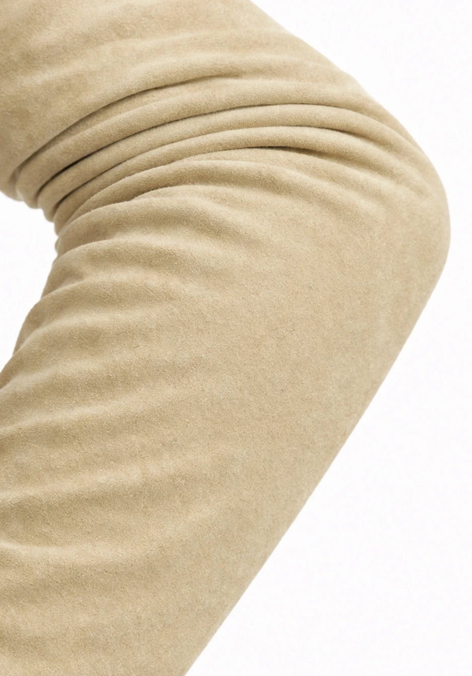 long suede leather gloves beige