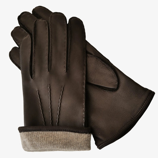 mens deerskin leather gloves brown