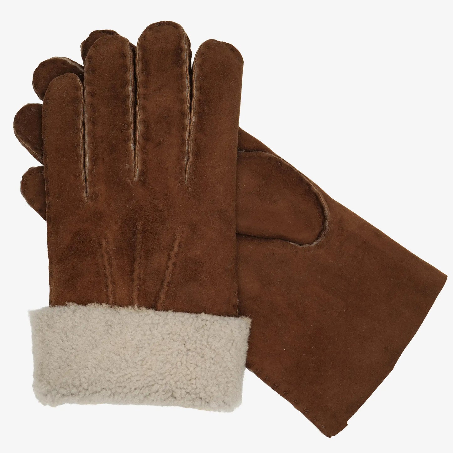 mens shearling gloves brown