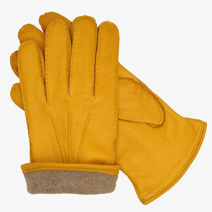 Deerskin leather gloves with cashmere lining - Luca