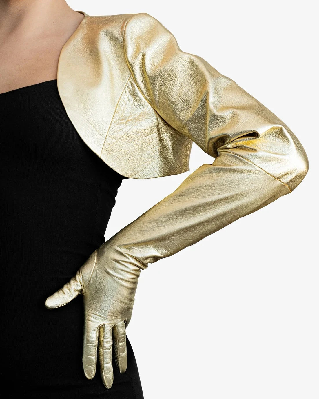 Einteilige lange Lederbolero-Handschuhe | Maßanfertigung