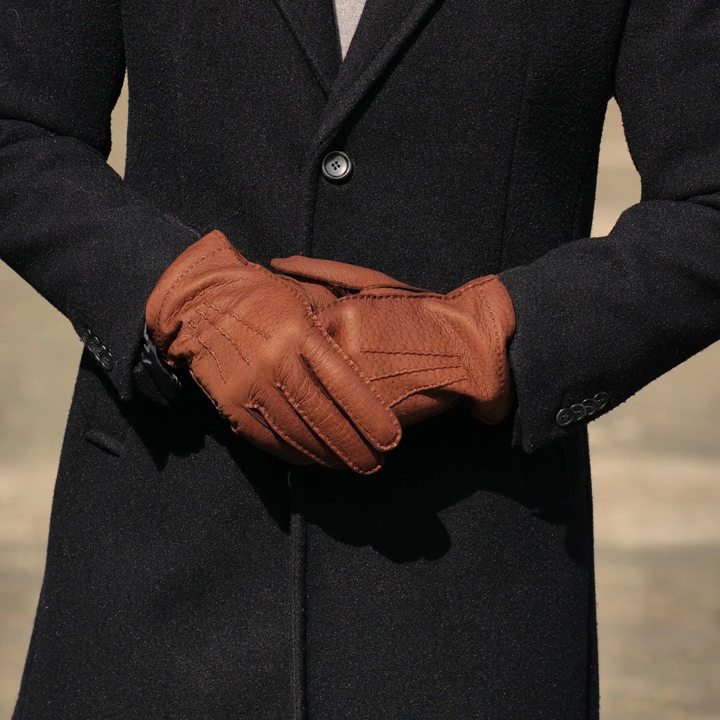 Peccary leather gloves with cashmere lining - Gennaro
