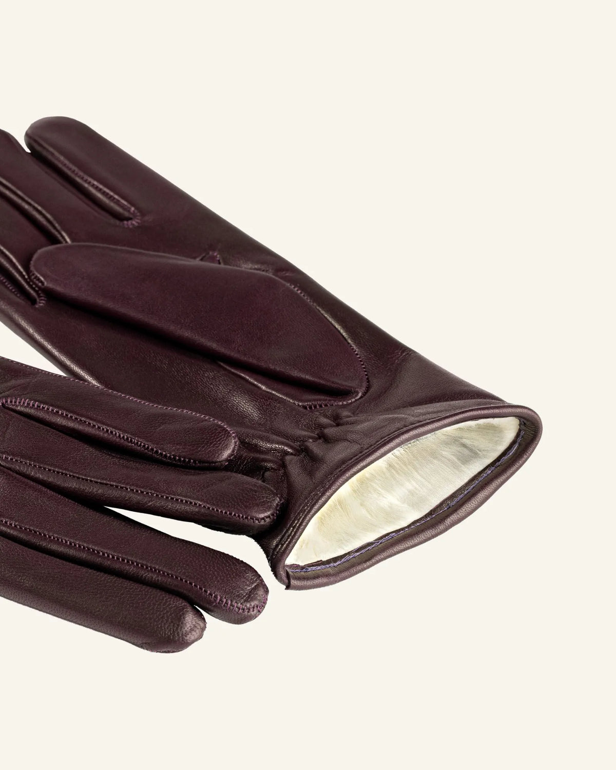 Women's leather gloves with rabbit fur lining - Dama