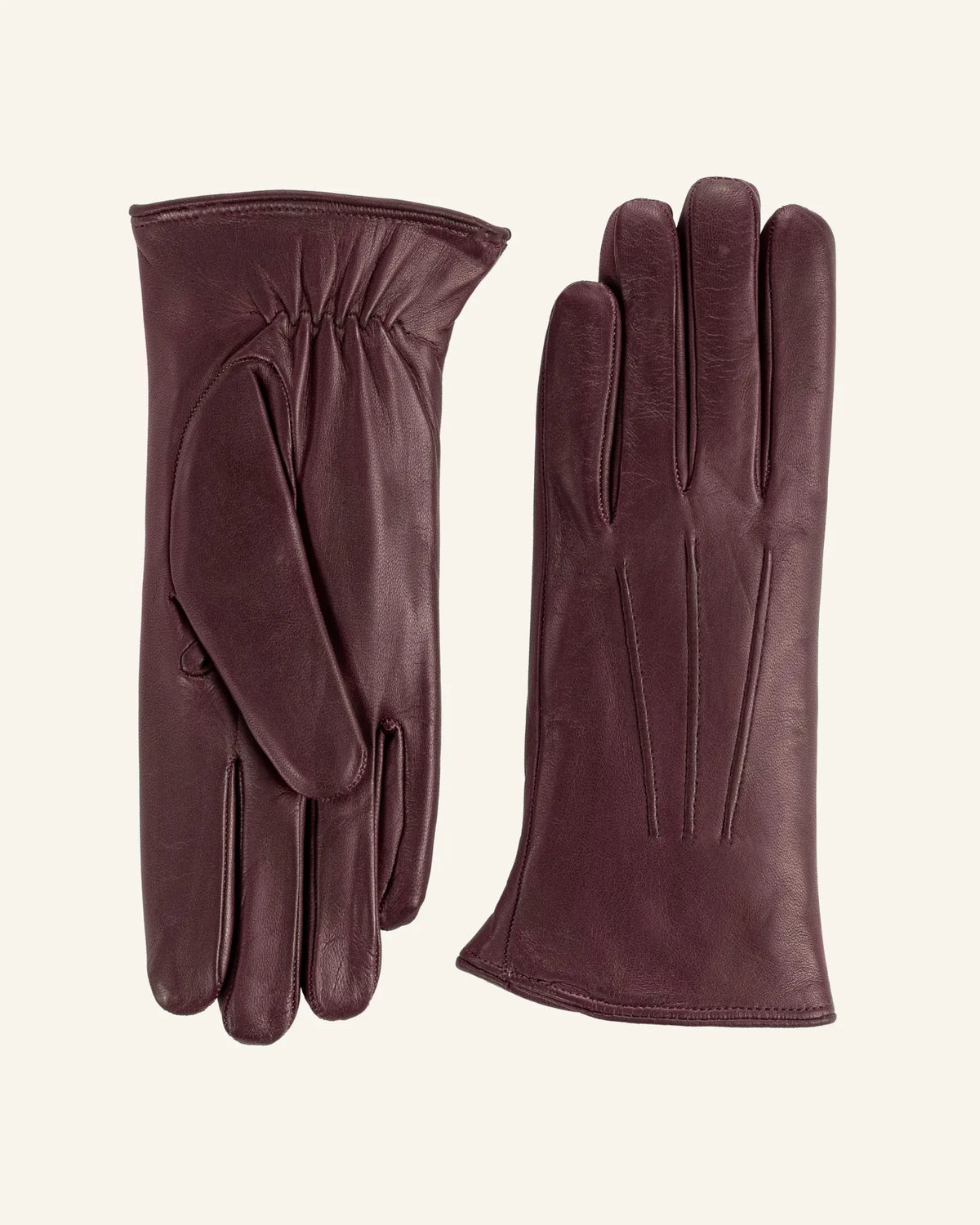 Women's leather gloves with rabbit fur lining - Dama