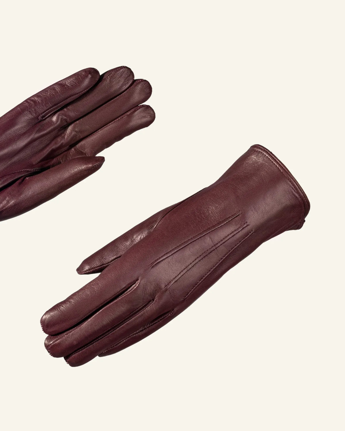 Women's leather gloves with rabbit fur lining - Dama