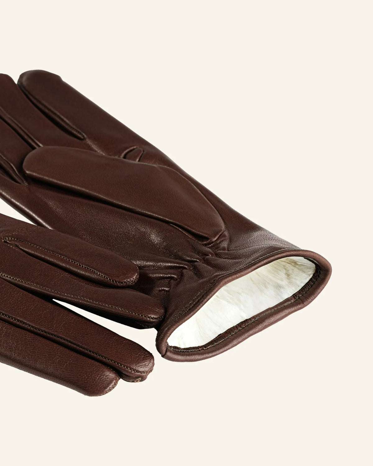 Women's leather gloves with rabbit fur lining - Dama