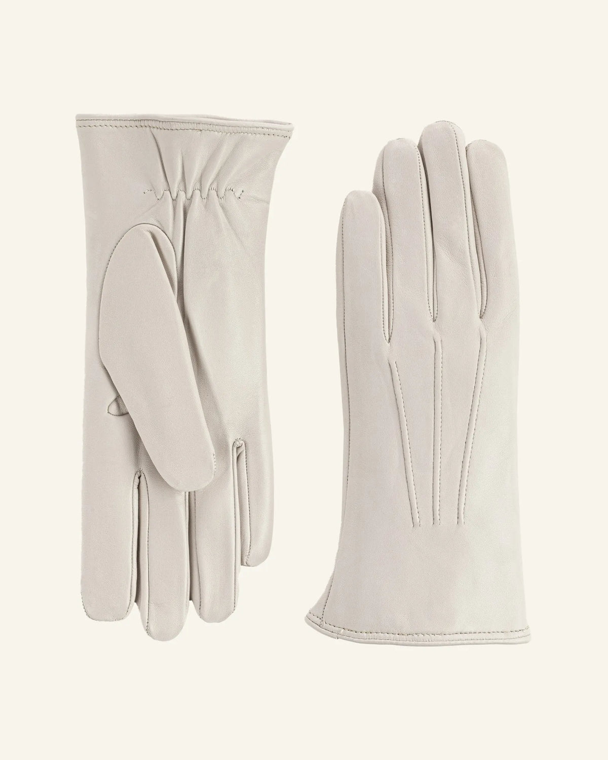 Women's leather gloves with rabbit fur lining - Dama