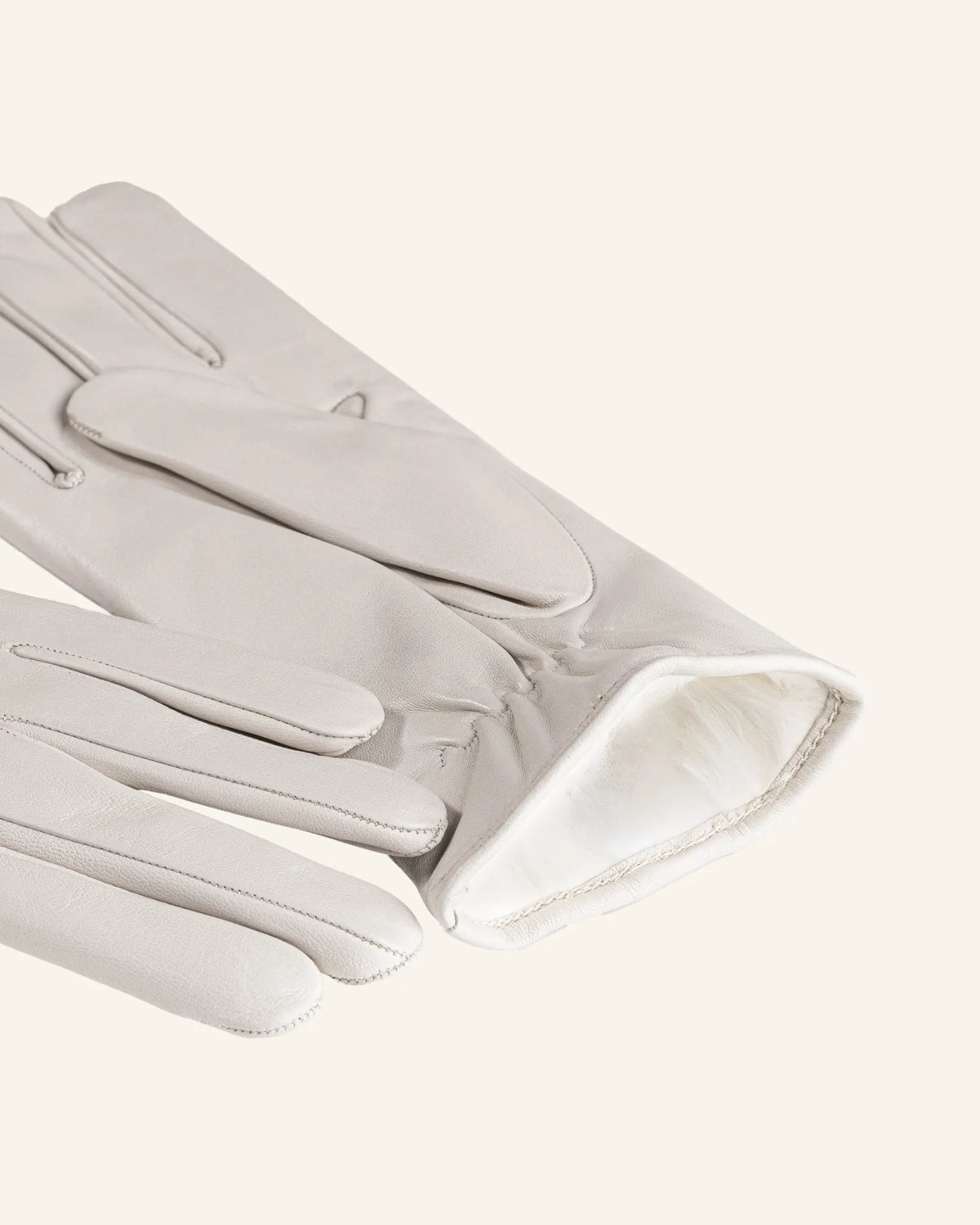 Women's leather gloves with rabbit fur lining - Dama
