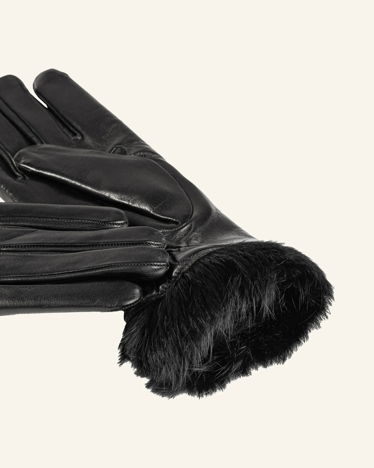 Women’s leather gloves with rabbit fur lining - Affiora