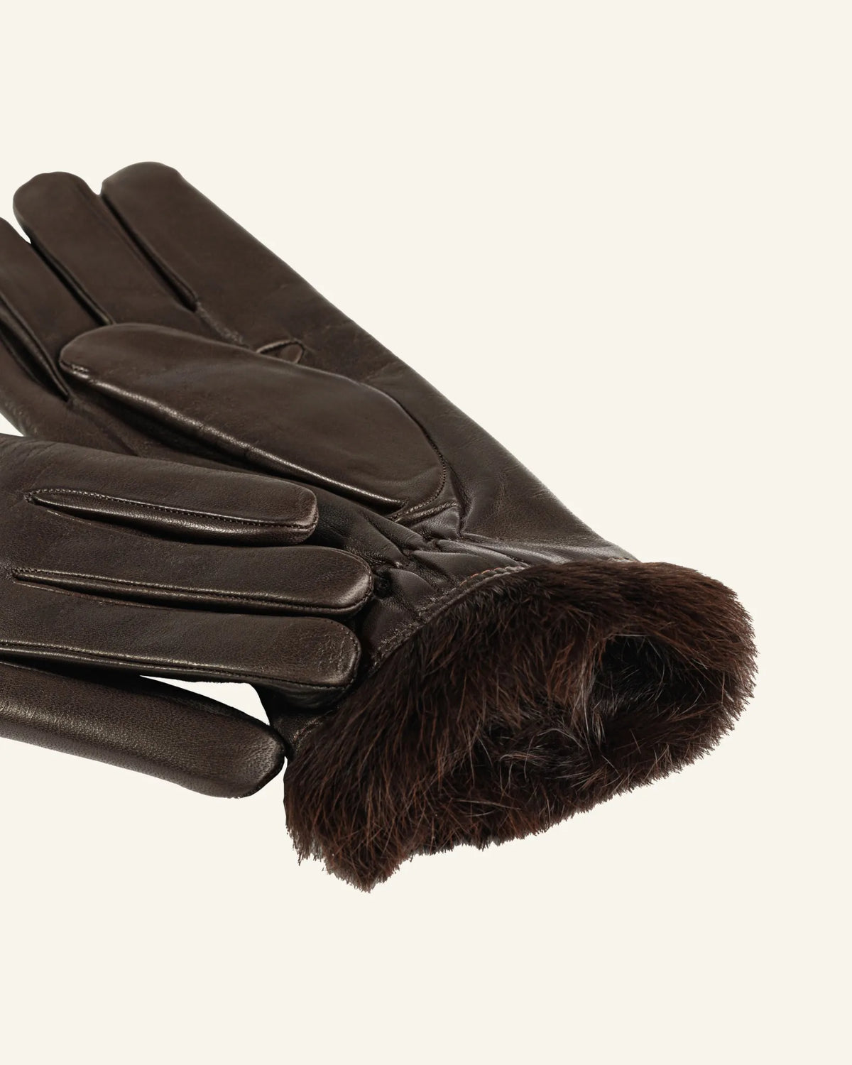 Women’s leather gloves with rabbit fur lining - Affiora