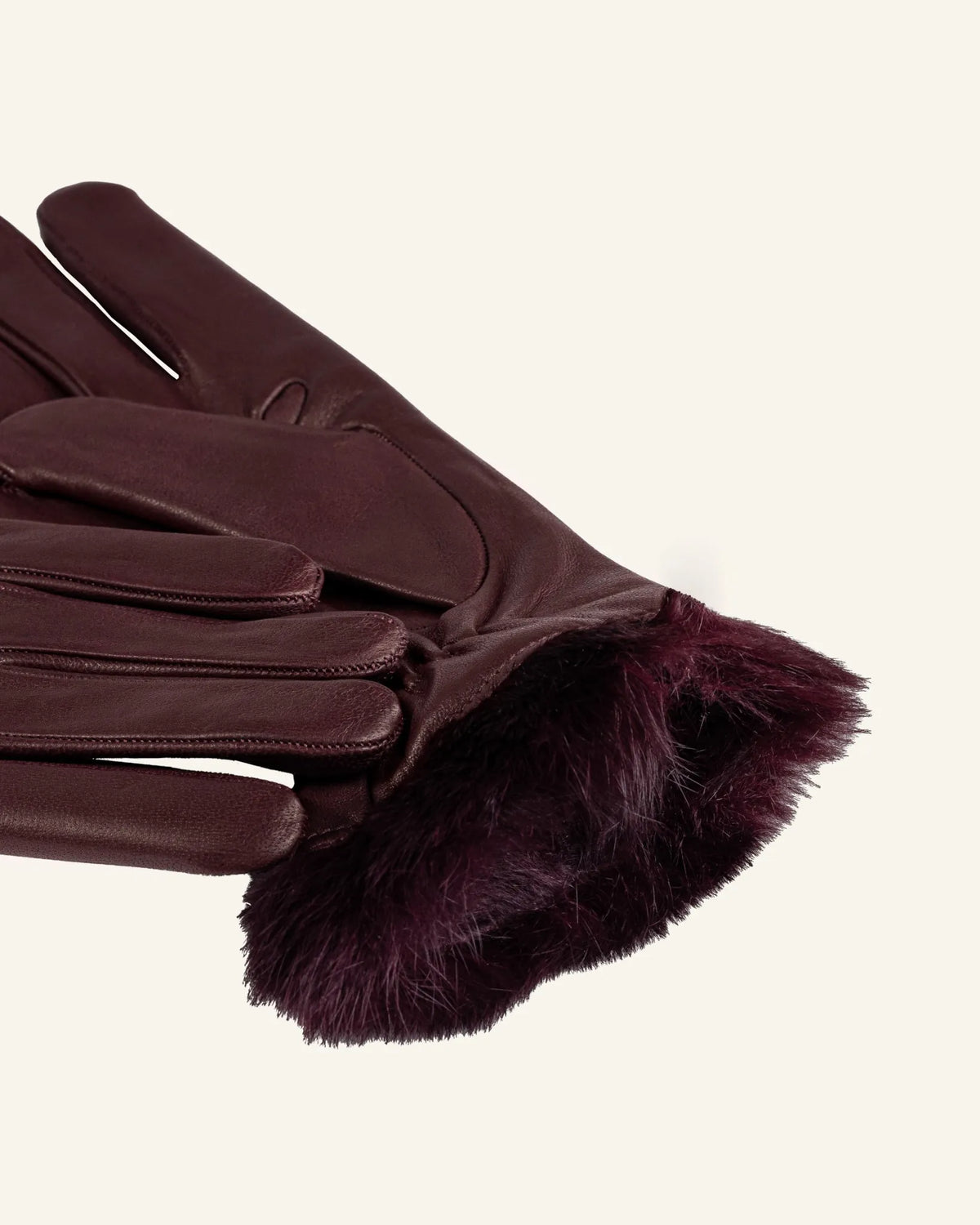Women’s leather gloves with rabbit fur lining - Affiora