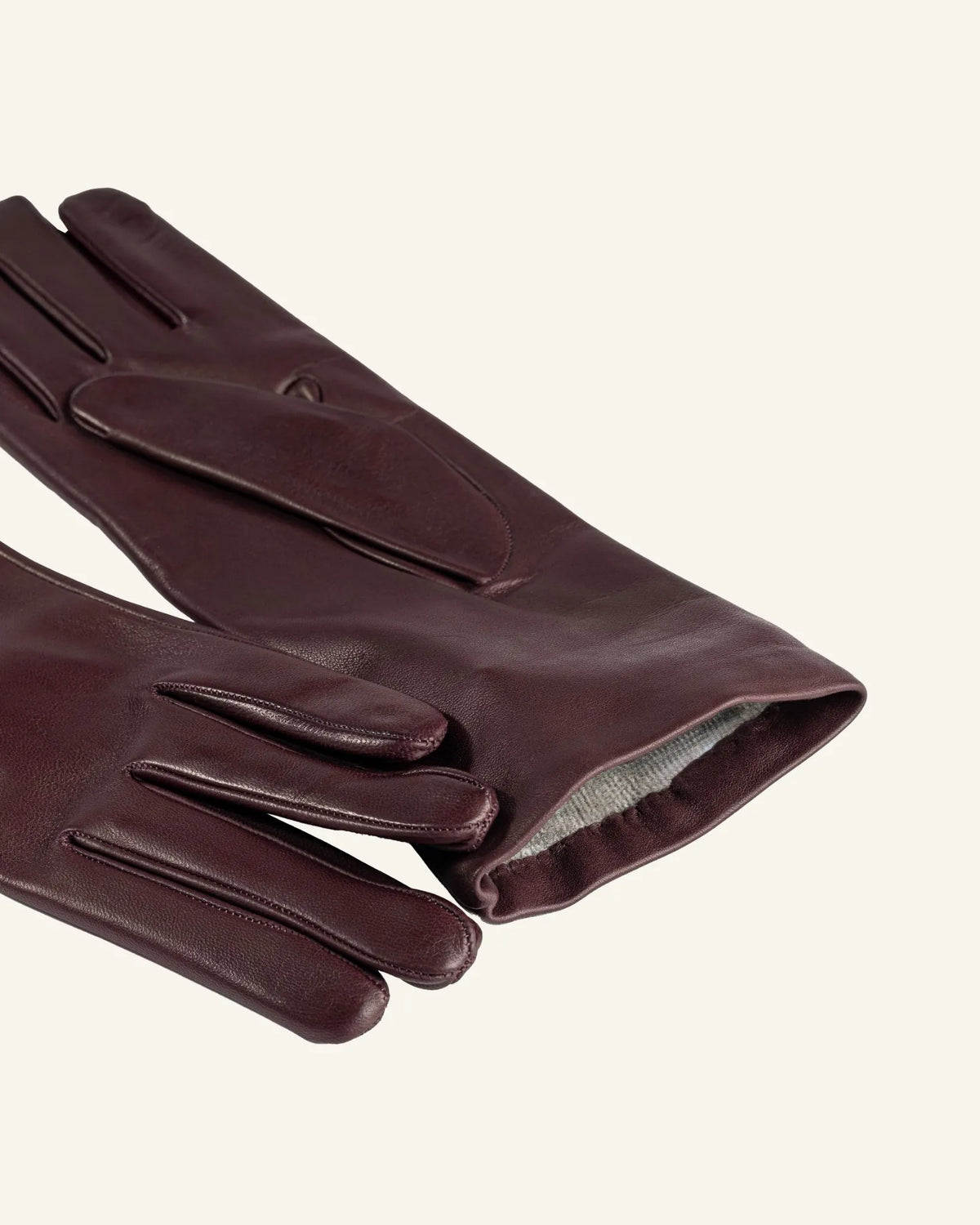 Gants en cuir pour femme avec doublure en cachemire et manchette longue - Mesurer