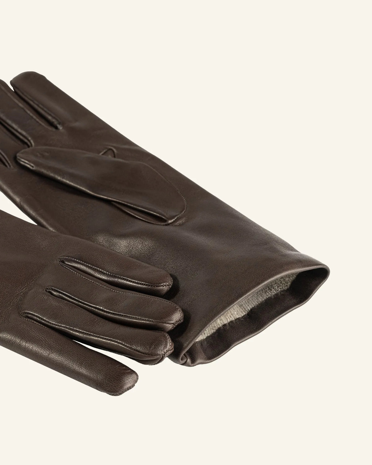 Gants en cuir pour femme avec doublure en cachemire et manchette longue - Mesurer