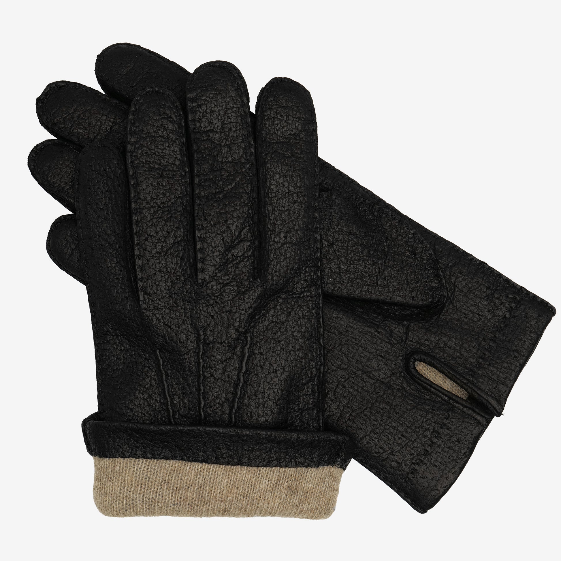 peccary leather gloves men black