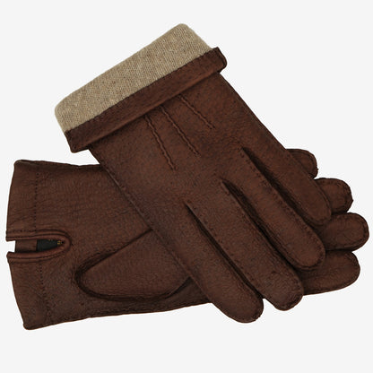 peccary leather gloves men espresso brown