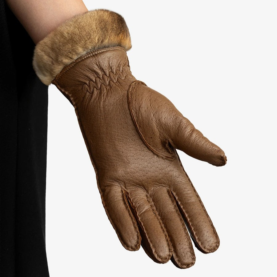 brown_crocodile_leather_gloves_for_women