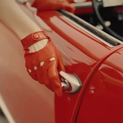 Leather driving gloves