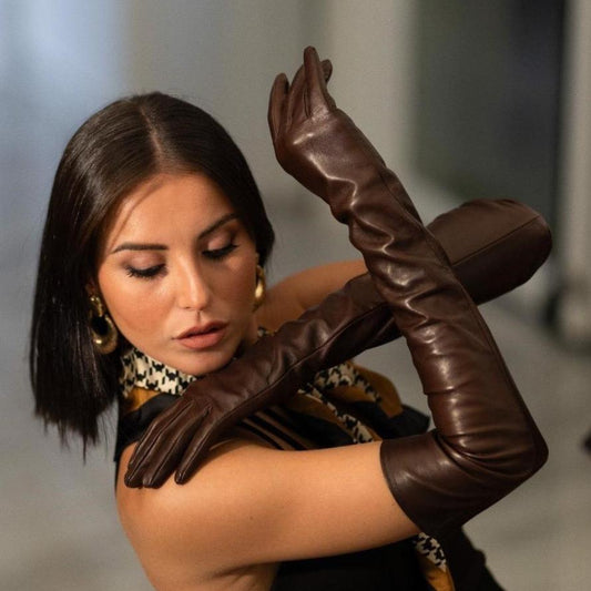 Sorrento | Opera Length Leather Gloves (60cm)