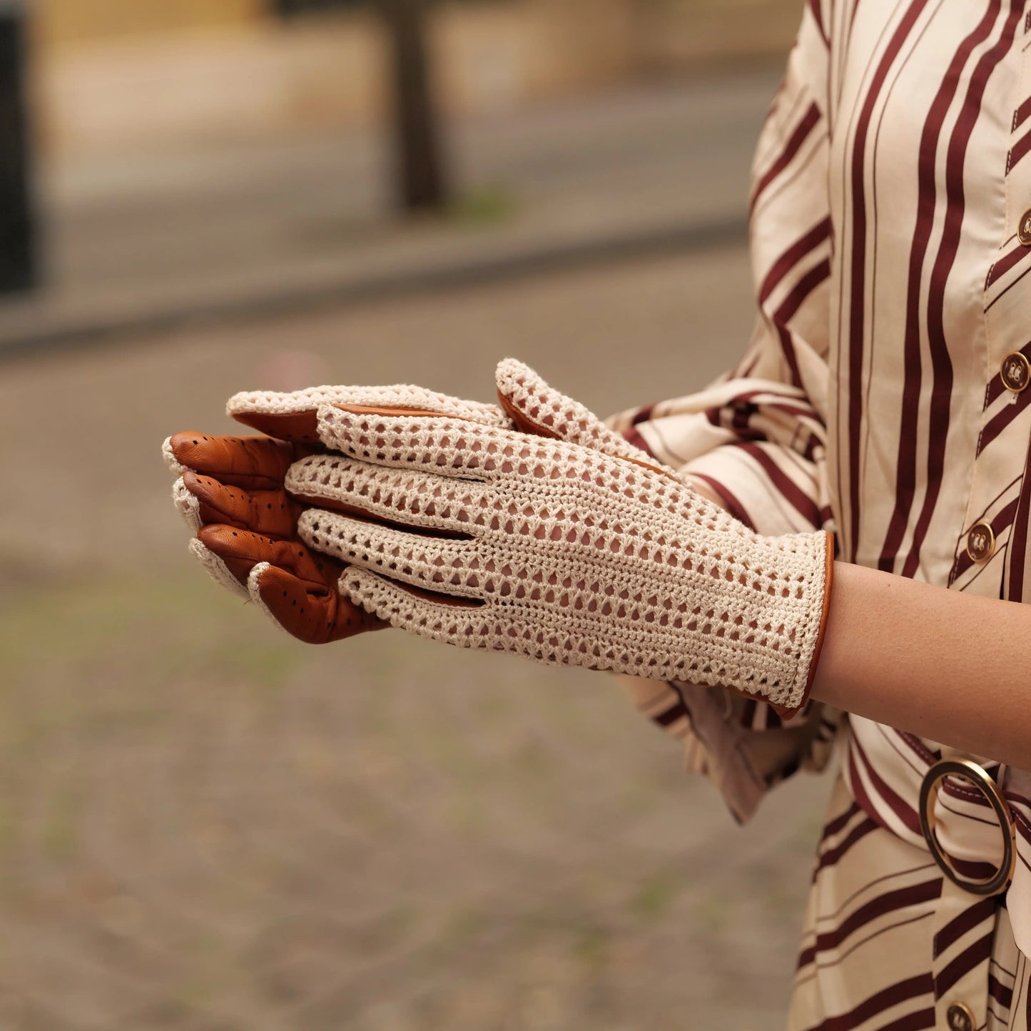 women's crochet driving gloves