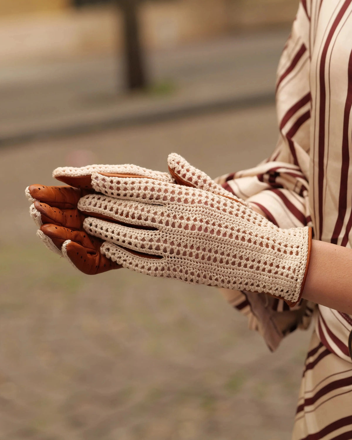 women's crochet driving gloves
