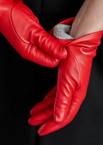 Leather gloves with cashmere lining - Aurora