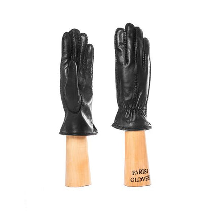 deerskin leather gloves black