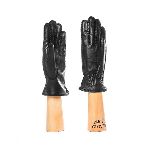 deerskin leather gloves black