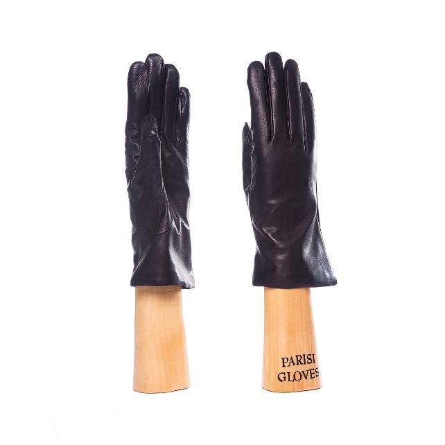 lambskin leather gloves with cashmere lining for her navy blue