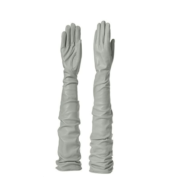 opera leather gloves light grey