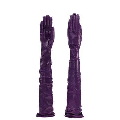 opera leather gloves liliac