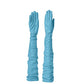 women's long opera leather gloves pastel light blue