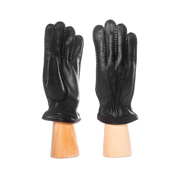 men's deerskin gloves black