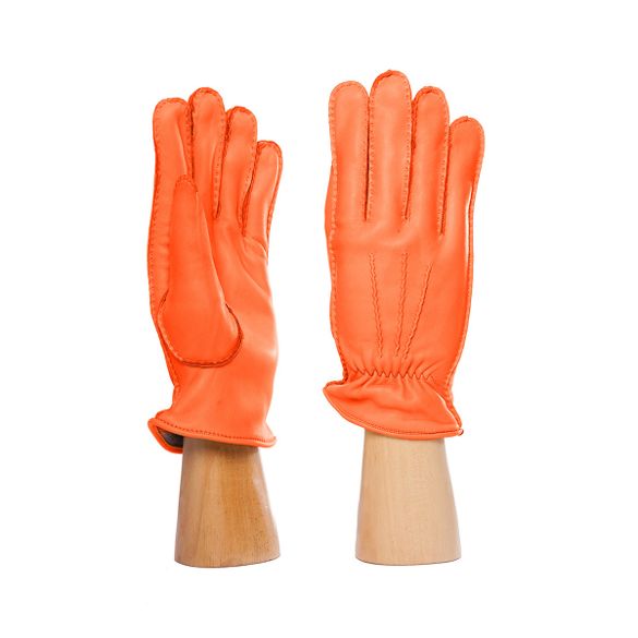 men's deerskin gloves orange