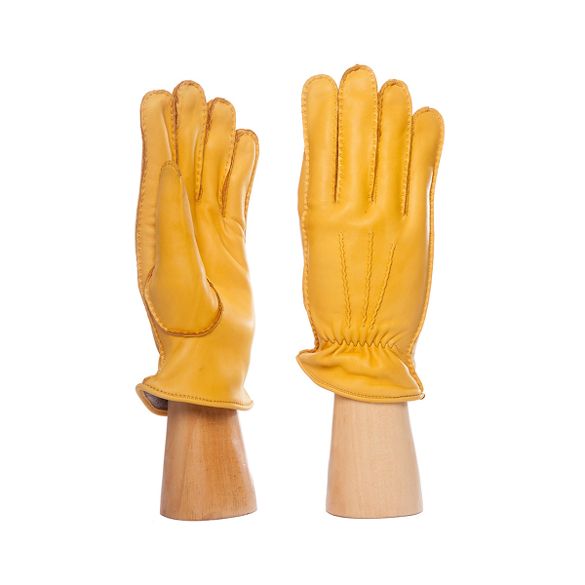 men's deerskin gloves yellow