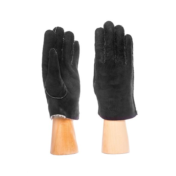 men's sheepskin gloves black