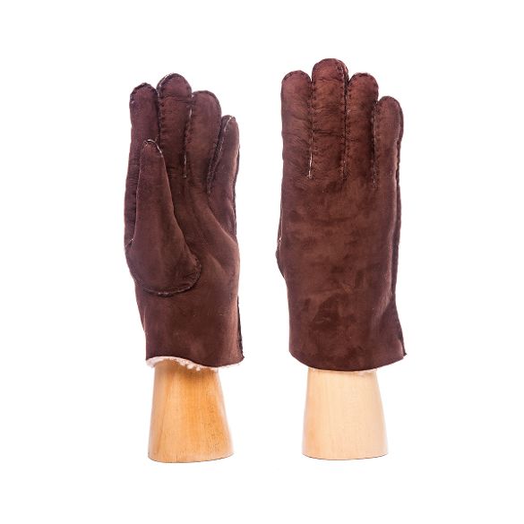 men's sheepskin gloves brown