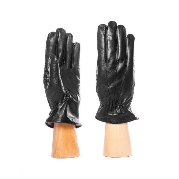 men's leather gloves black