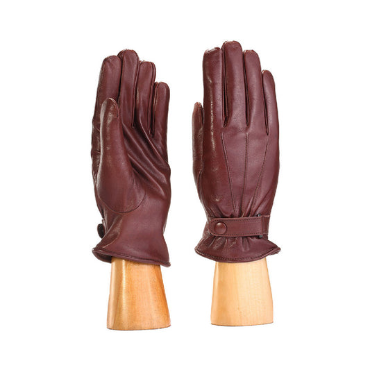 men's leather gloves with strap