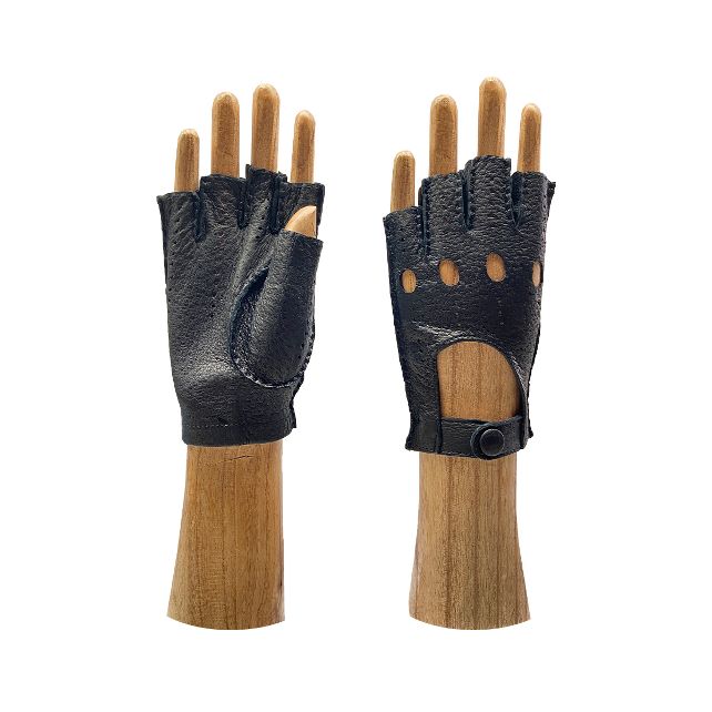 men's peccary fingerless gloves